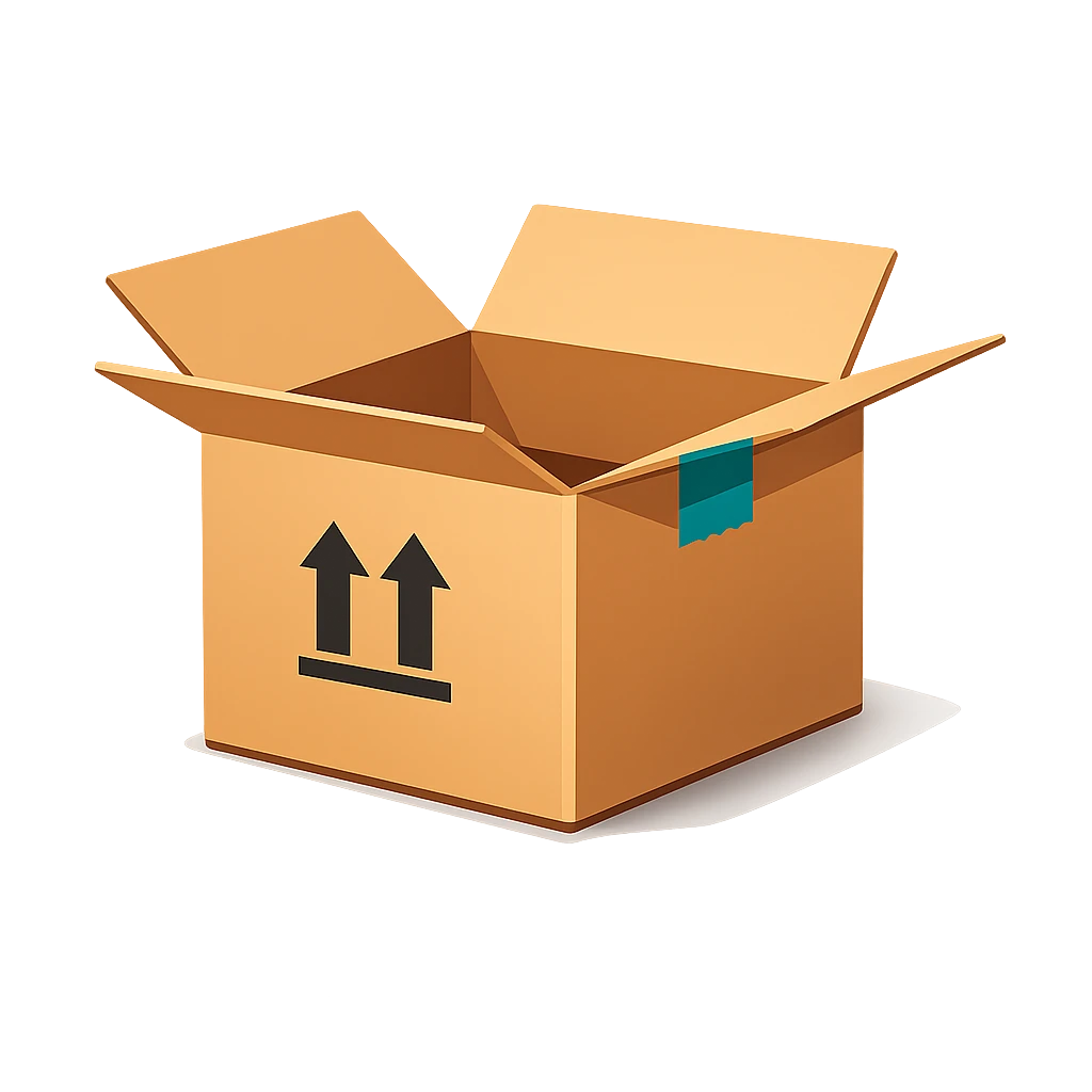 An open empty box
